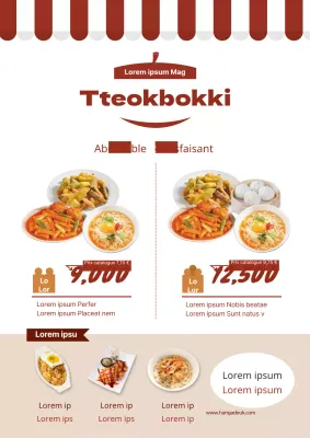 Un concept de menu de pâtes italiennes de classe avec des photos de pâtes bleues et jaunes.