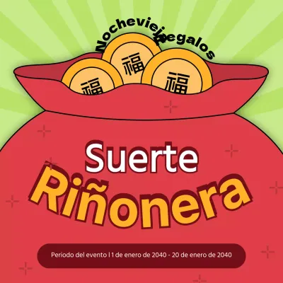 Evento de Año Nuevo con un concepto de bolsa roja de la suerte