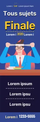 Illustration bleue, publicité pour une école