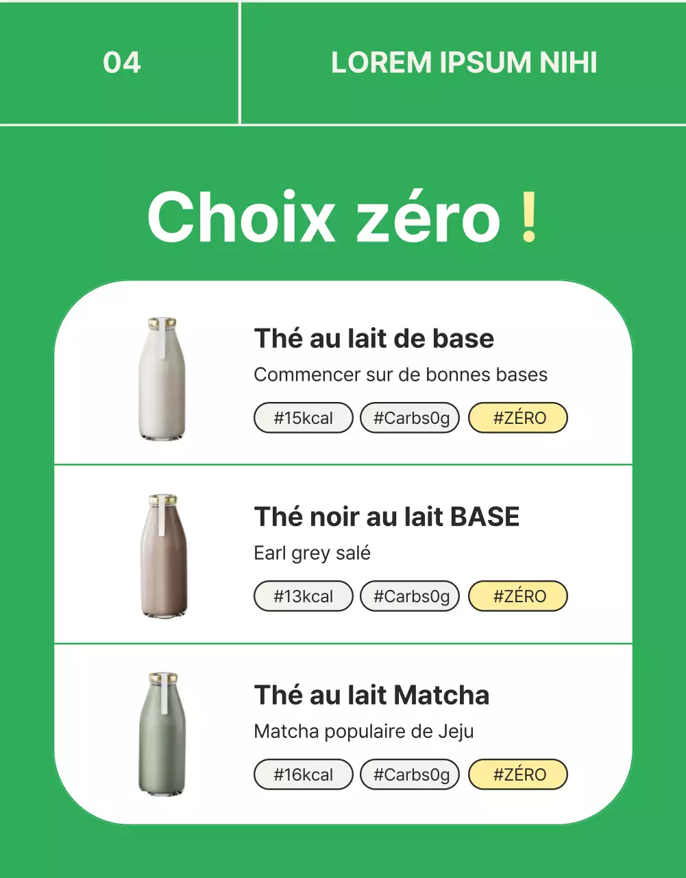 Promouvoir le thé vert, simple et sans lait
