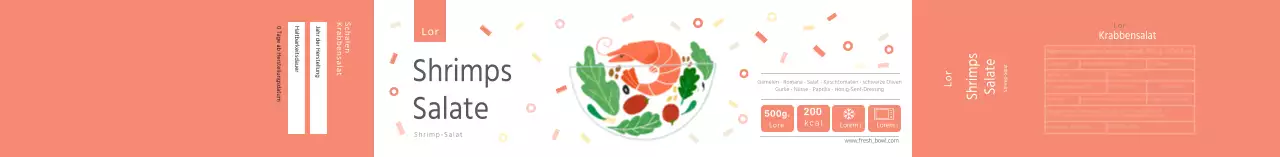 Pastellfarbener Garnelensalat