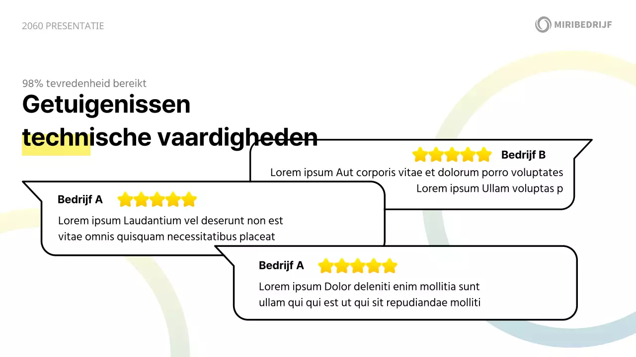 Een modern wit en blauw bedrijfsintroductievoorstel