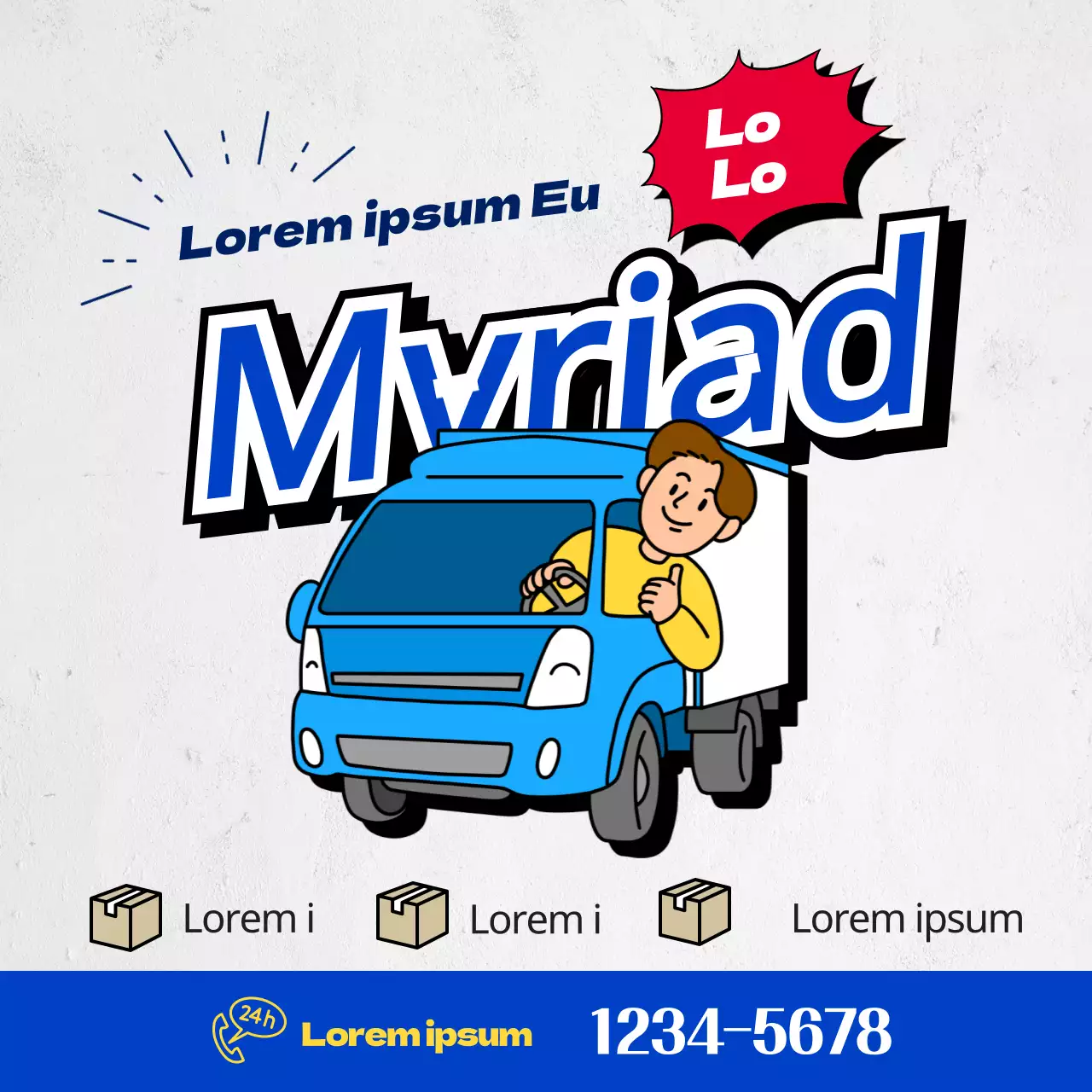 Mudança para um estúdio com ilustrações em azul