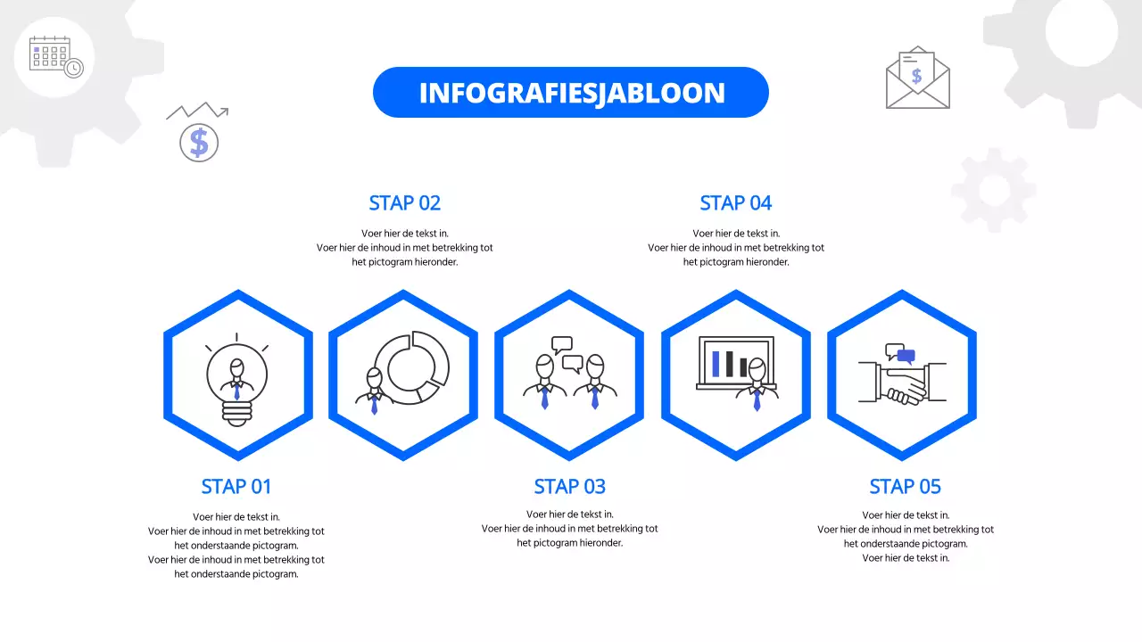 Blauw Business Route Kaart Infografisch Sjabloon Business Plan