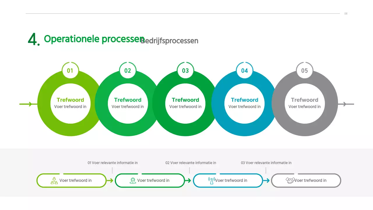 Businessplan met een groen, schoon, geïllustreerd concept