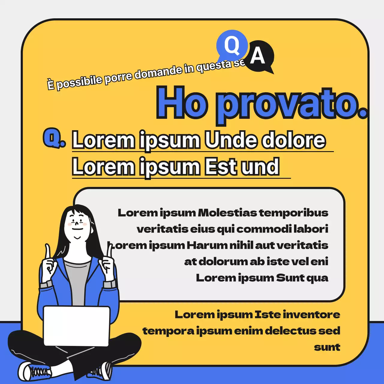 Una semplice promozione per un colloquio di lavoro in blu e giallo