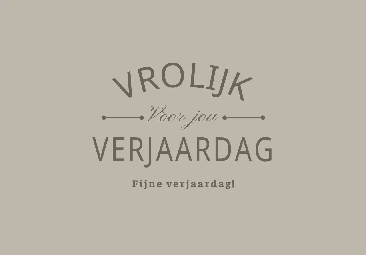 Envelop voor verjaardagskaart met tekst en lijnillustratie