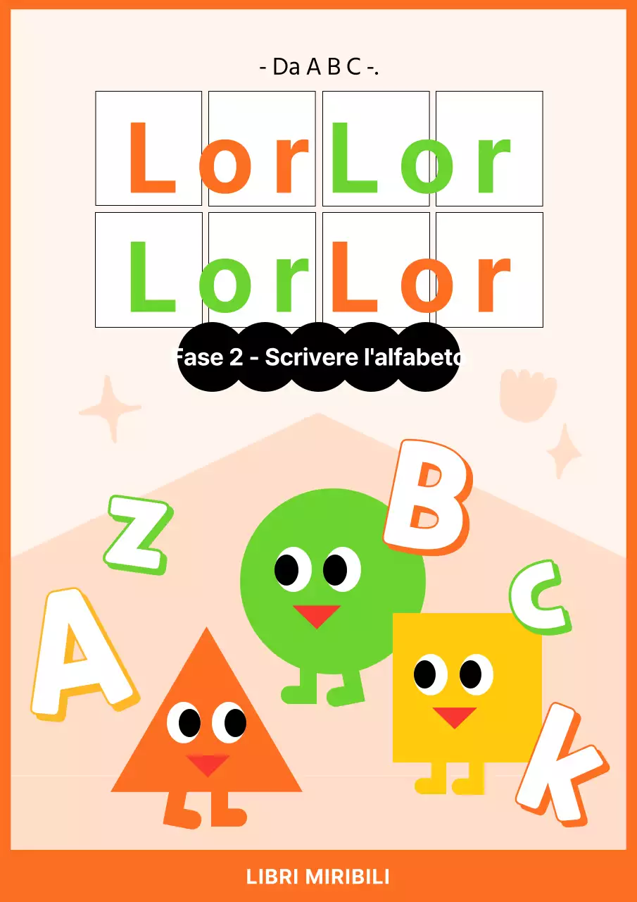 Copertina kitsch di un libro per bambini in arancione e chartreuse