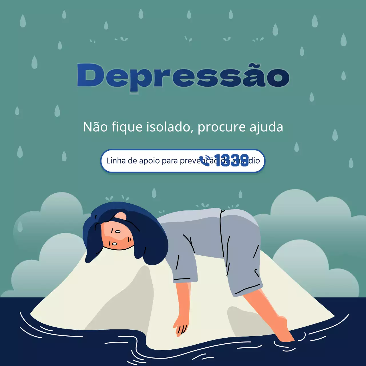 Informações sobre a linha de apoio à prevenção do suicídio Mint dark concept