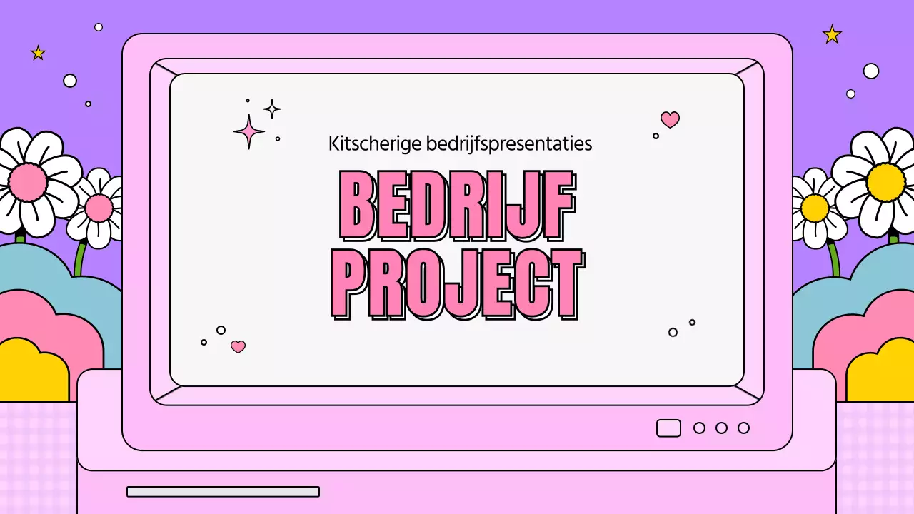 Een kitscherig businessplan in roze en paars