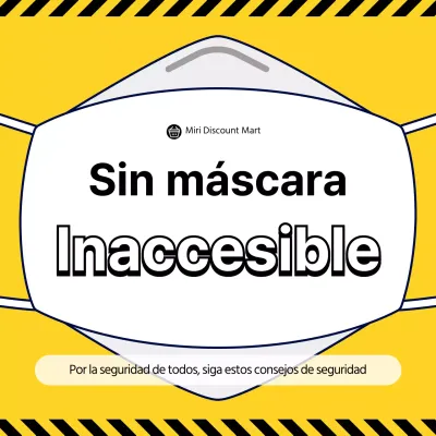 Se prohíben las máscaras con fondo de ilustración amarillo y negro