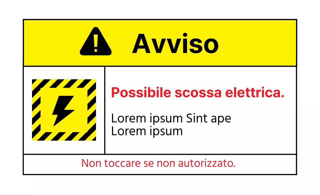 Bianco Giallo Avviso di scossa elettrica