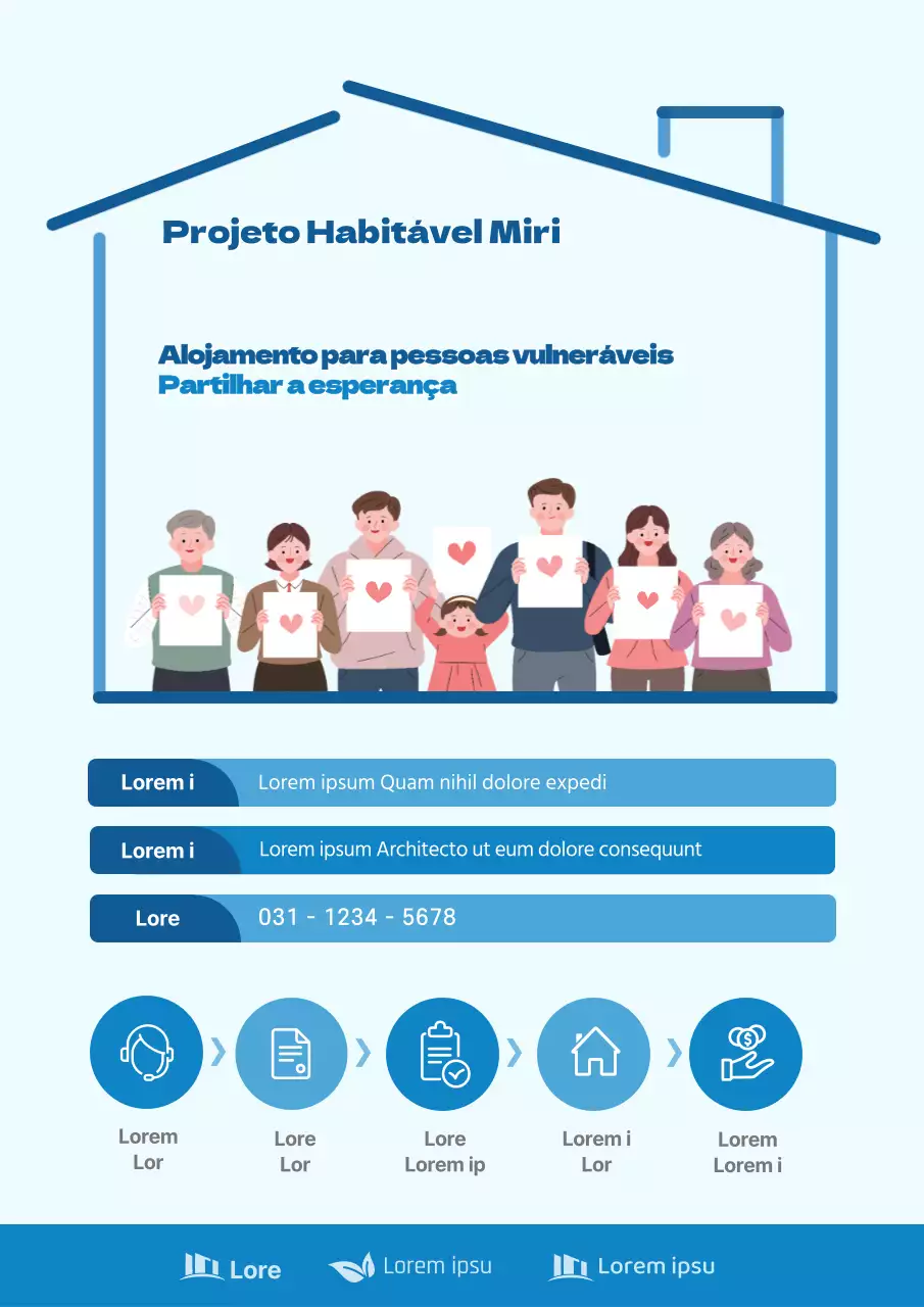 Programa de bem-estar azul-claro e azul Partilhando esperança com os desfavorecidos