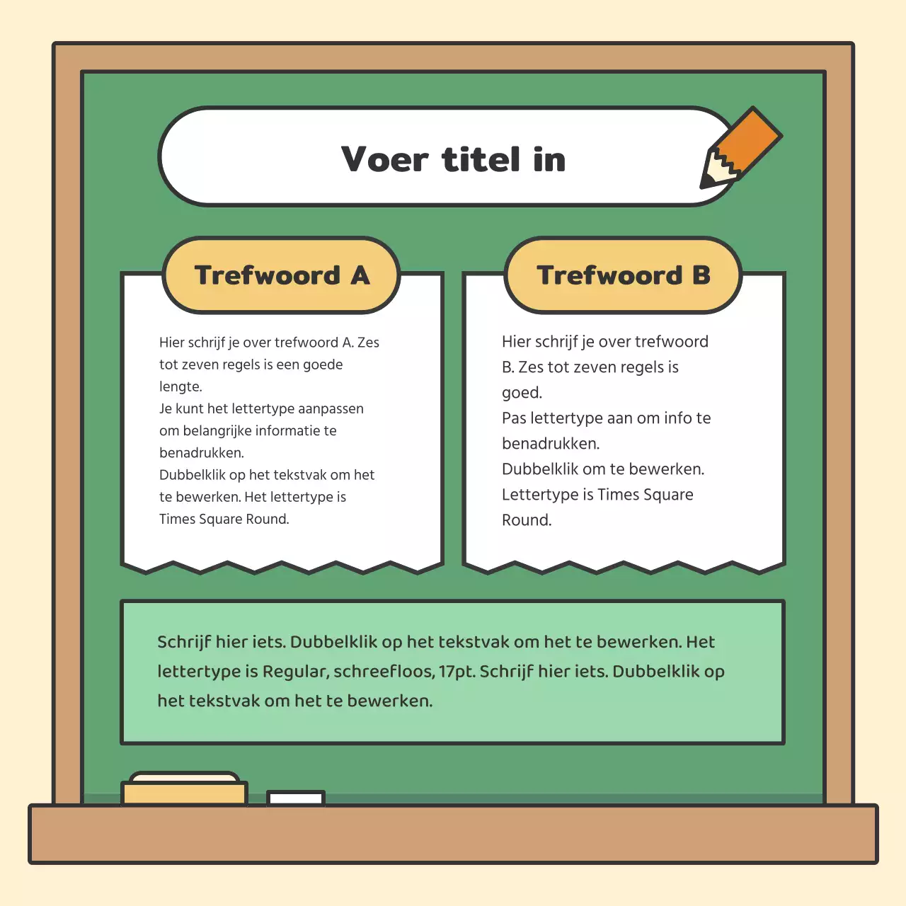Kleurrijke schoolbordkaartenNieuws