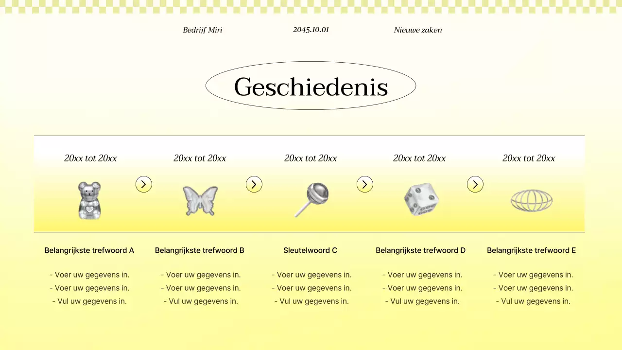 Kitscherig zakelijk projectvoorstel in geel