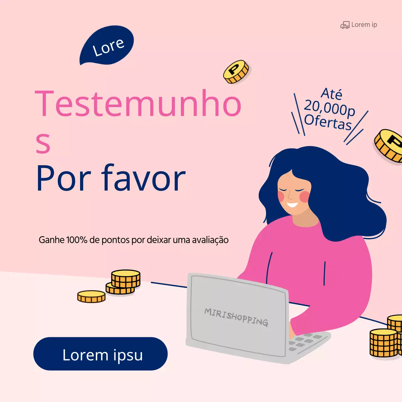 Conceito de ilustração cor-de-rosa e azul para um evento de revisão