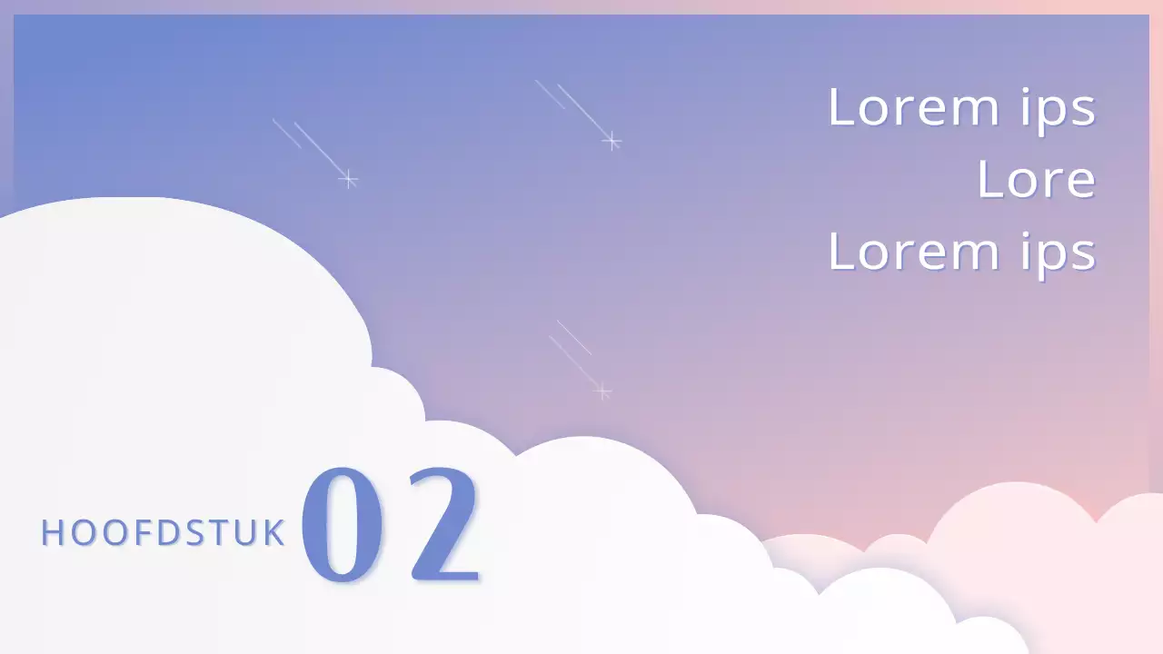 Pinkvora pluizige wolken verloop