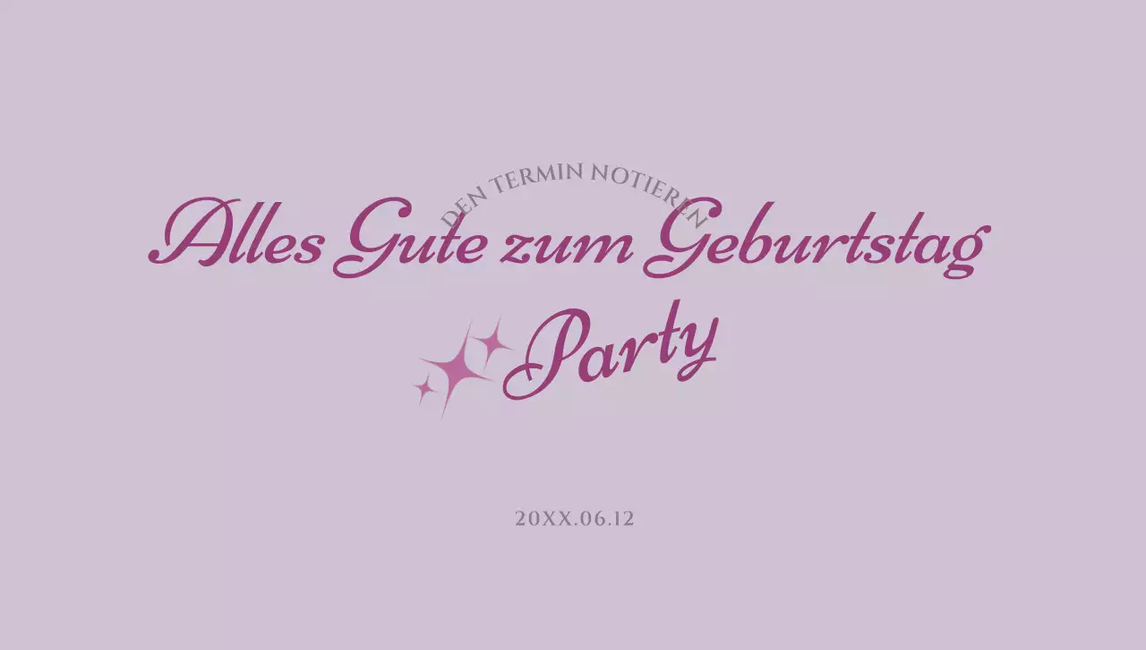 Einfacher Geburtstagspostkartenumschlag mit Text und Sternillustration