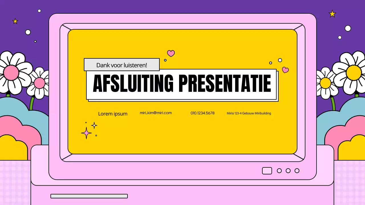 Een kitscherig businessplan in roze en paars