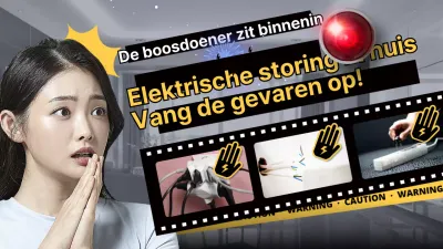 Filmconcept met gele fotografiebeelden Elektrisch voertuig gevarenalarm thema