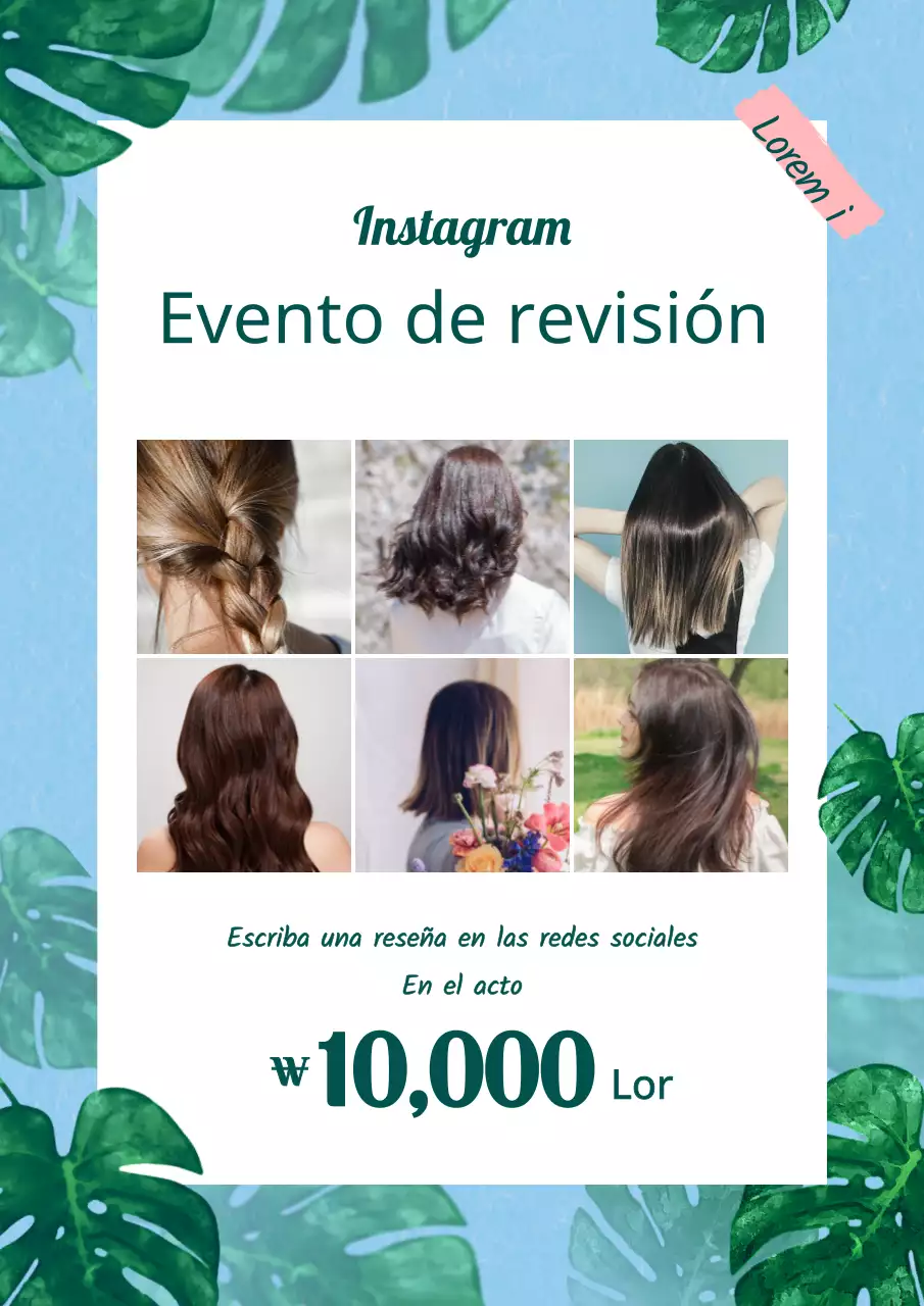 Salón de verano con ilustraciones botánicas tropicales en rosa y azul claro