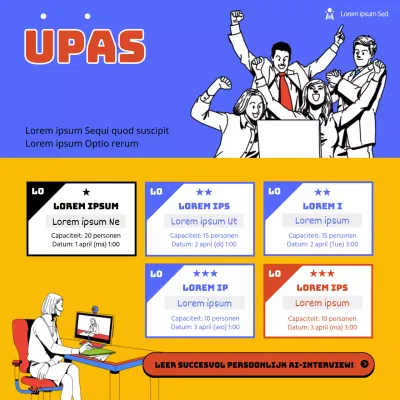 Stripboek illustratie concept sollicitatiegesprek consulting werkaanvaardingsprogramma