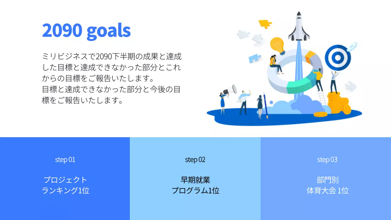 青 モダン ビジネス プレゼンテーション