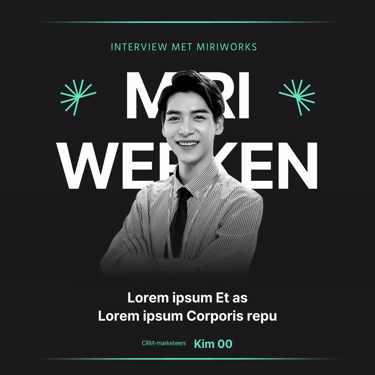 Een eenvoudig zakelijk interview in het zwart promoten