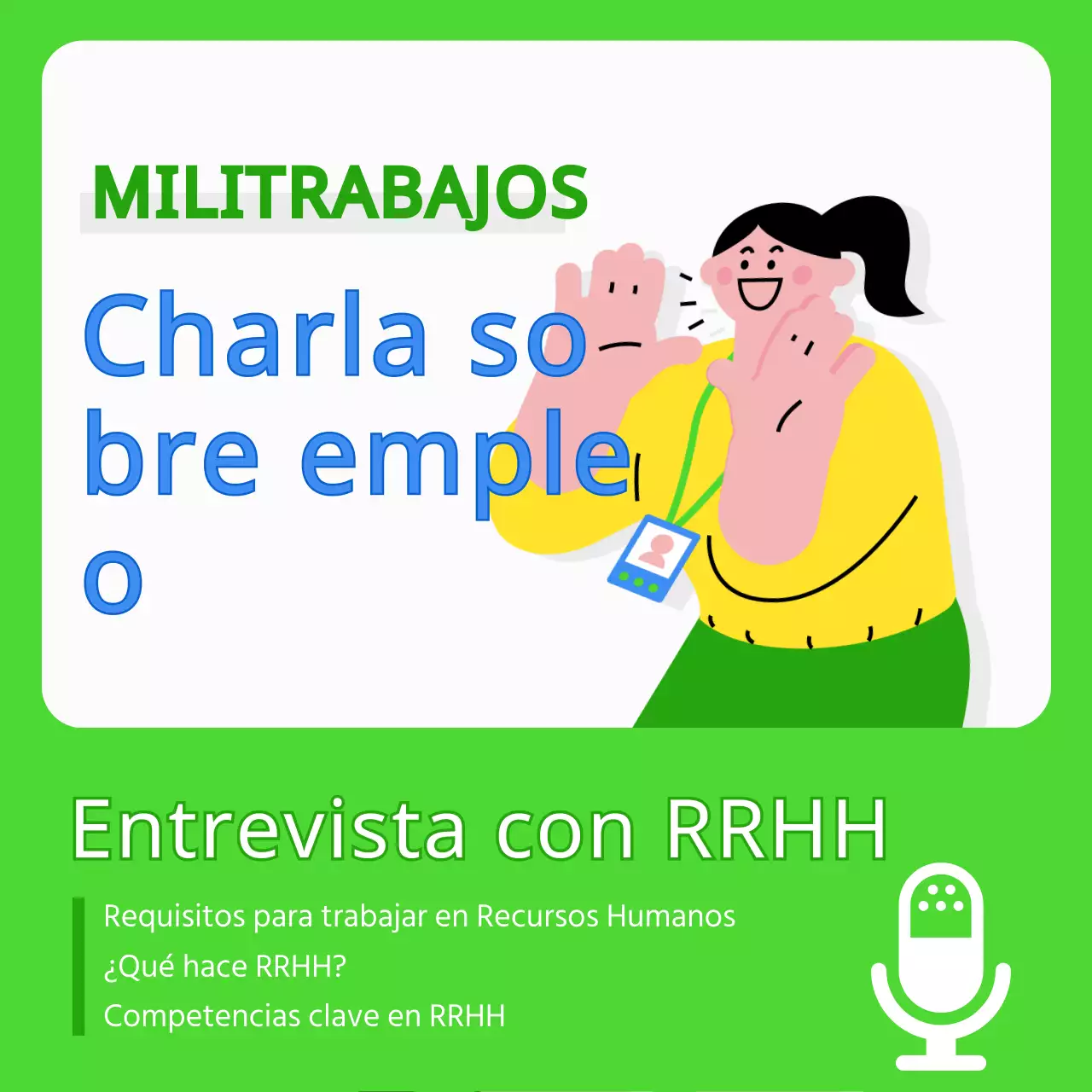 Kitschy puesto de entrevista de trabajo en chartreuse y azul