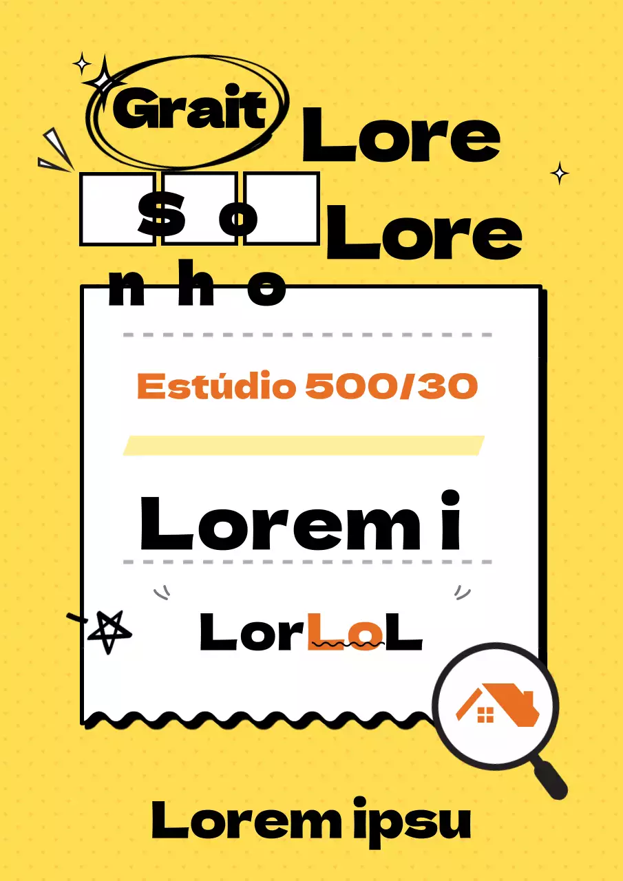 Promova o seu imóvel para venda com um visual manuscrito em amarelo e preto