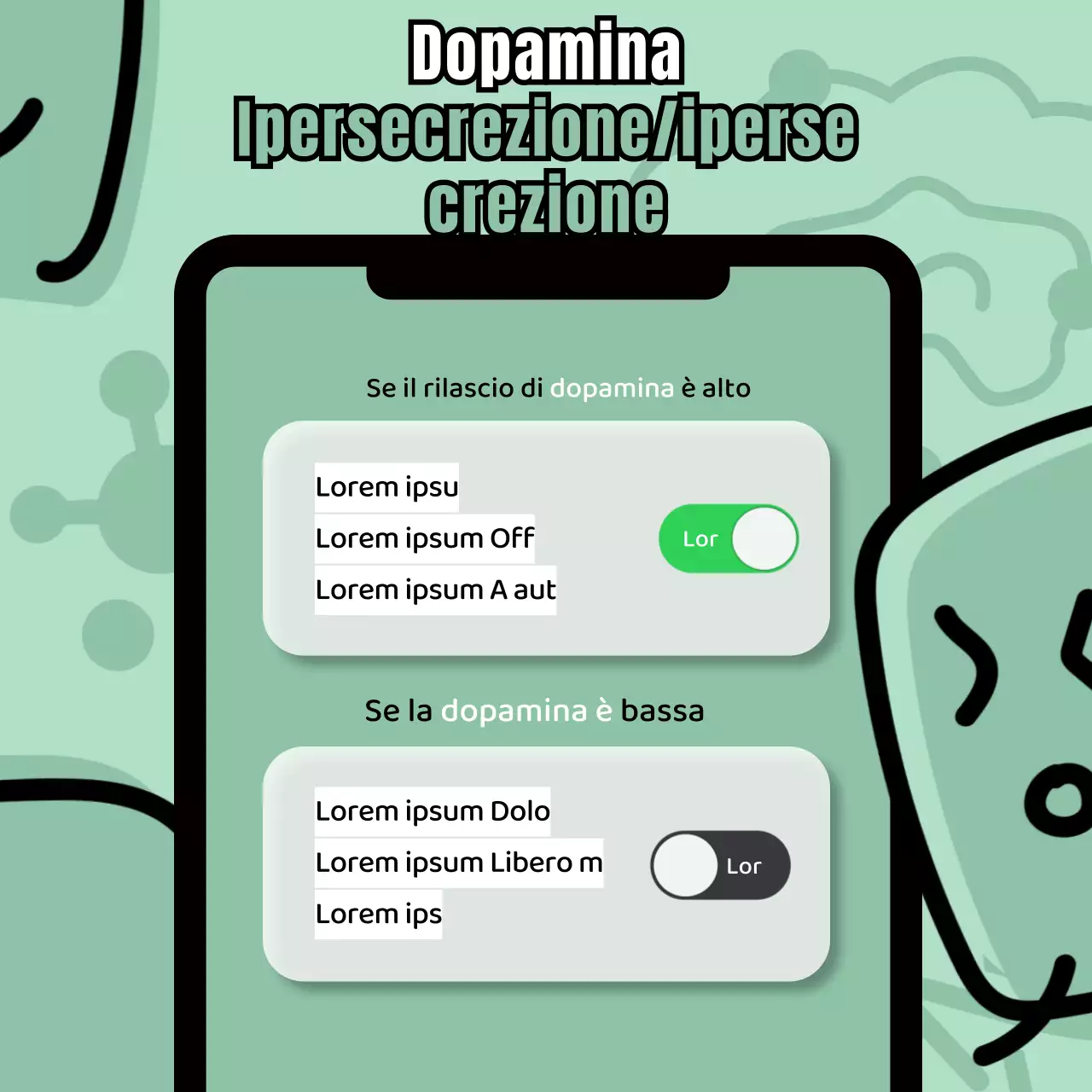 Progettare una cornice colorata e illustrata per il telefonoIntrodurre la dopamina