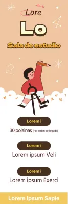 Ilustración amarilla lindo anuncio de la escuela de matemáticas