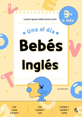 Cubierta de libro infantil en inglés en amarillo y azul claro