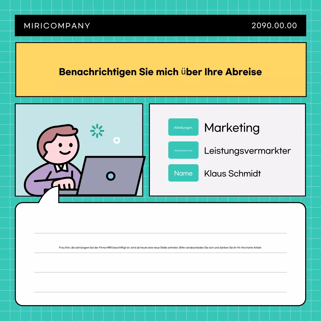 Hellblaue einfache Unternehmensanzeige