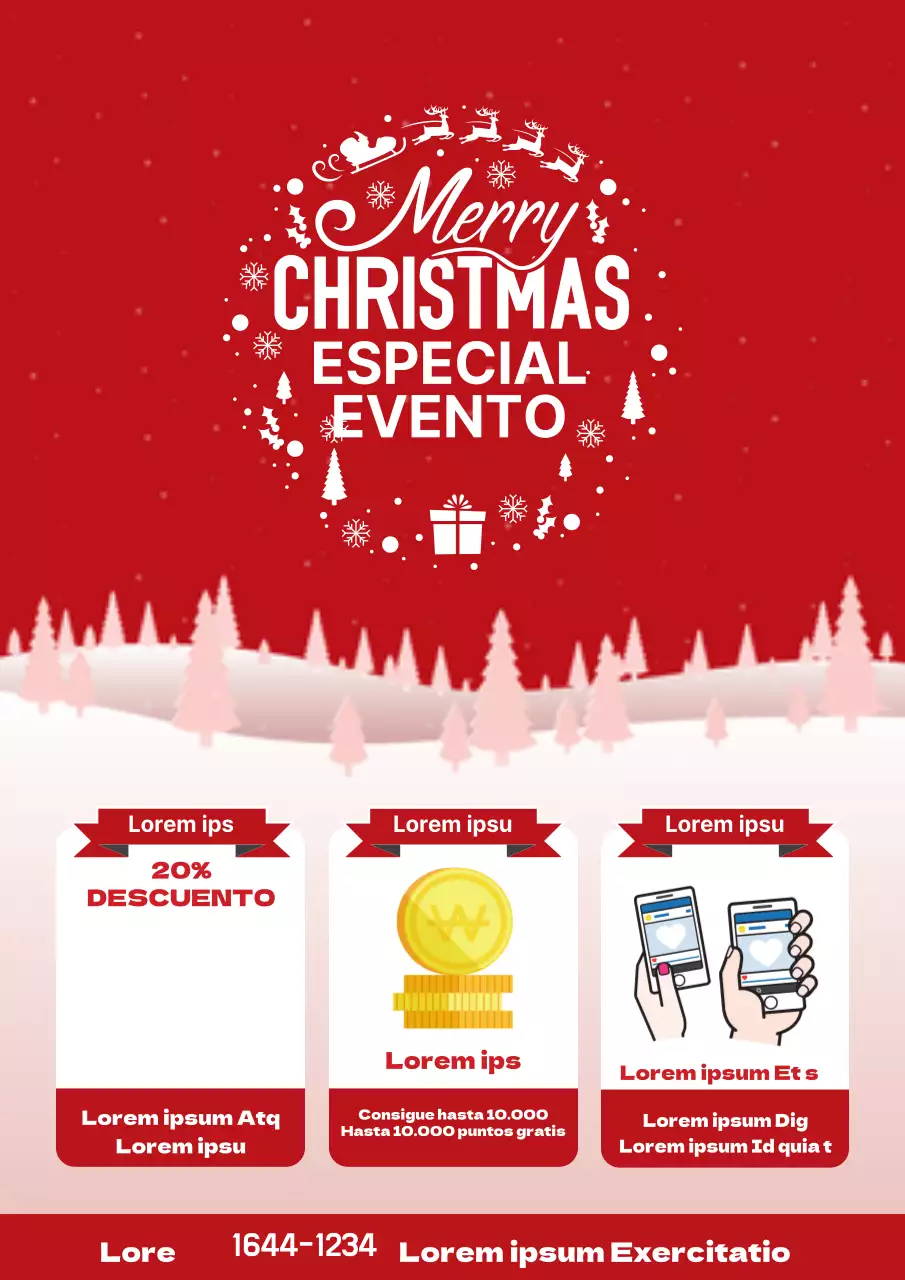 Un colorido folleto navideño en rojo