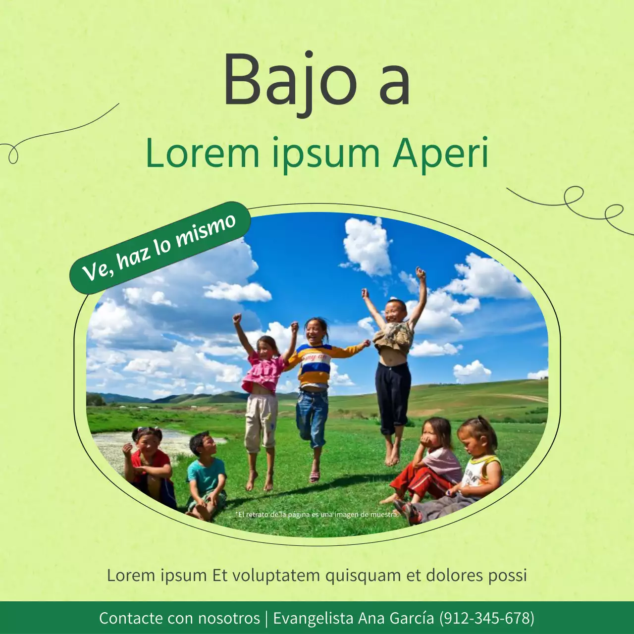 Promocione la misión de su iglesia con una sencilla combinación de colores azul marino y verde