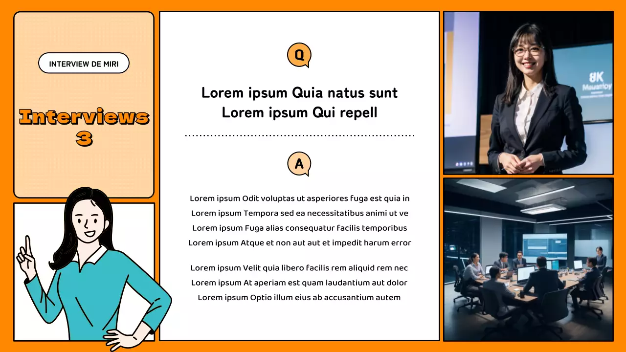 Présentation simple de questions-réponses en orange