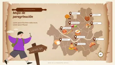 Panecillos con textura de papel marrónMapa de peregrinación Mapa