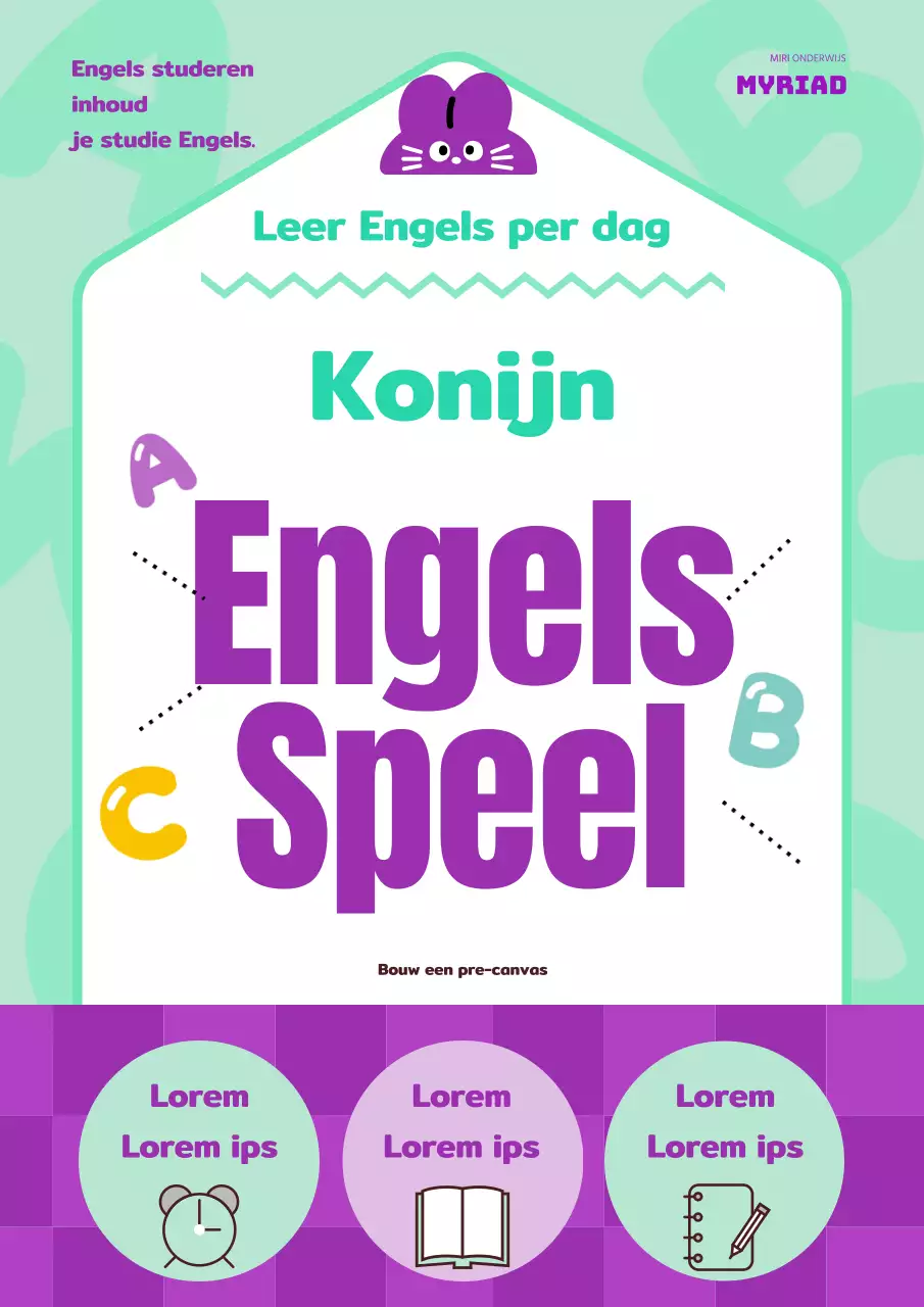 Kitscherige boekomslag voor jonge kinderen in mint en paars