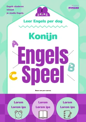 Kitscherige boekomslag voor jonge kinderen in mint en paars