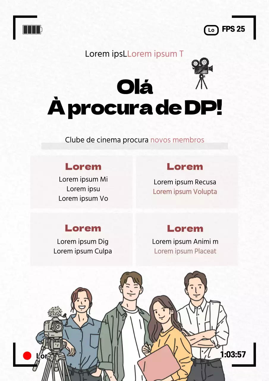 Realização de filmesClubes de realização de filmesRecrutamentoDesign