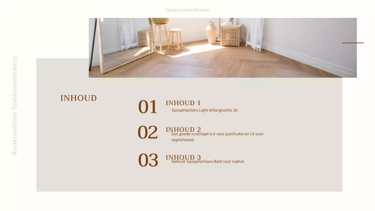 Eenvoudige presentatie van beige