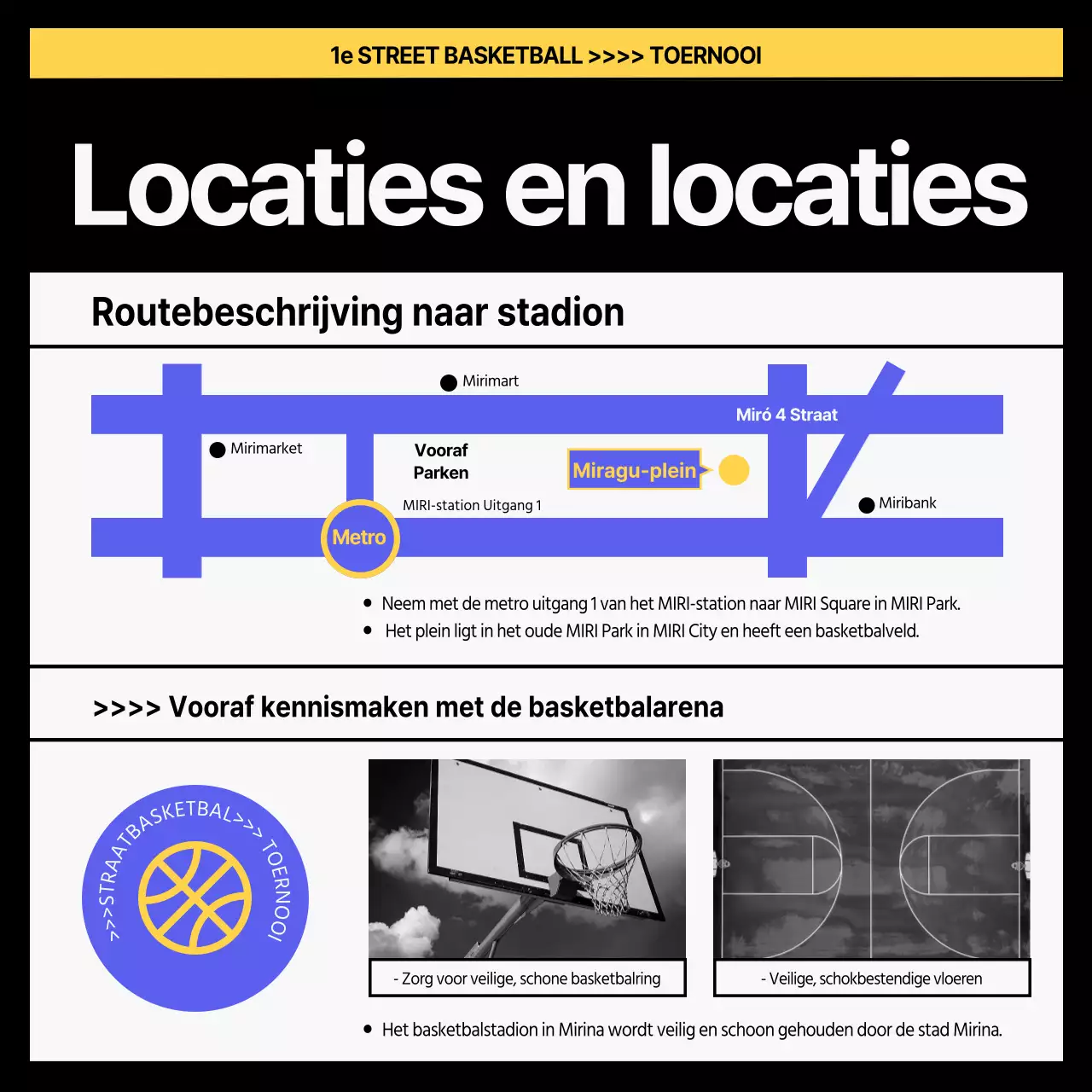 Krachtige straatbasketbal in paars en geel
