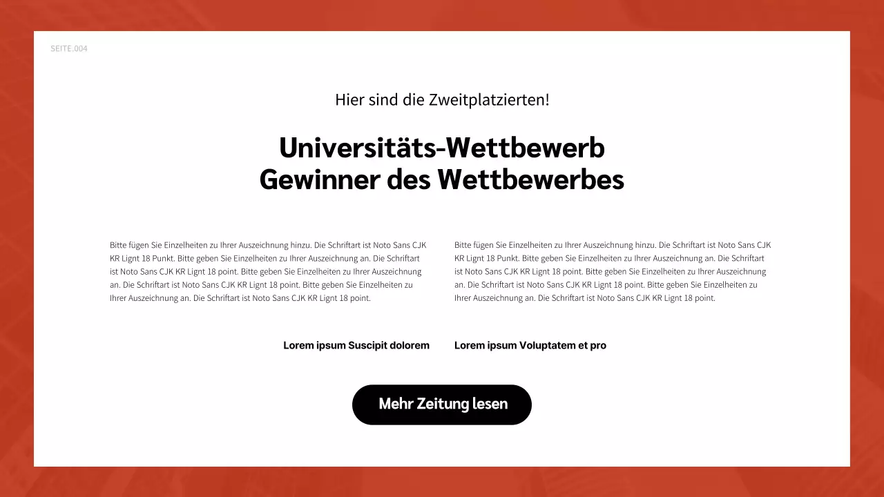 Portfolio-Präsentation in Orange und Schwarz