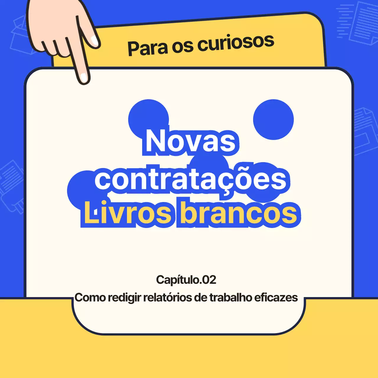 Uma plataforma simples de integração de novos contratados em azul e amarelo