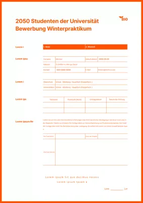 Winter-Praktikantentätigkeit mit einem einfachen orangefarbenen Farbschema