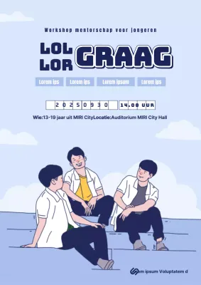 Jeugd Mentorschap Thema met Navy Tone Schone Lijn Illustratie Thema