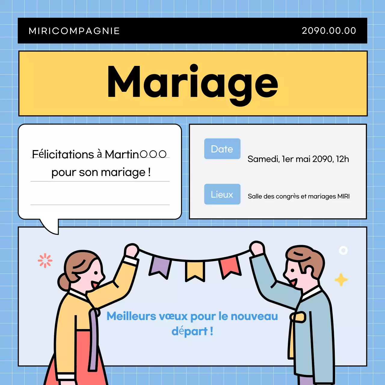 Annonce simple d'entreprise en bleu clair