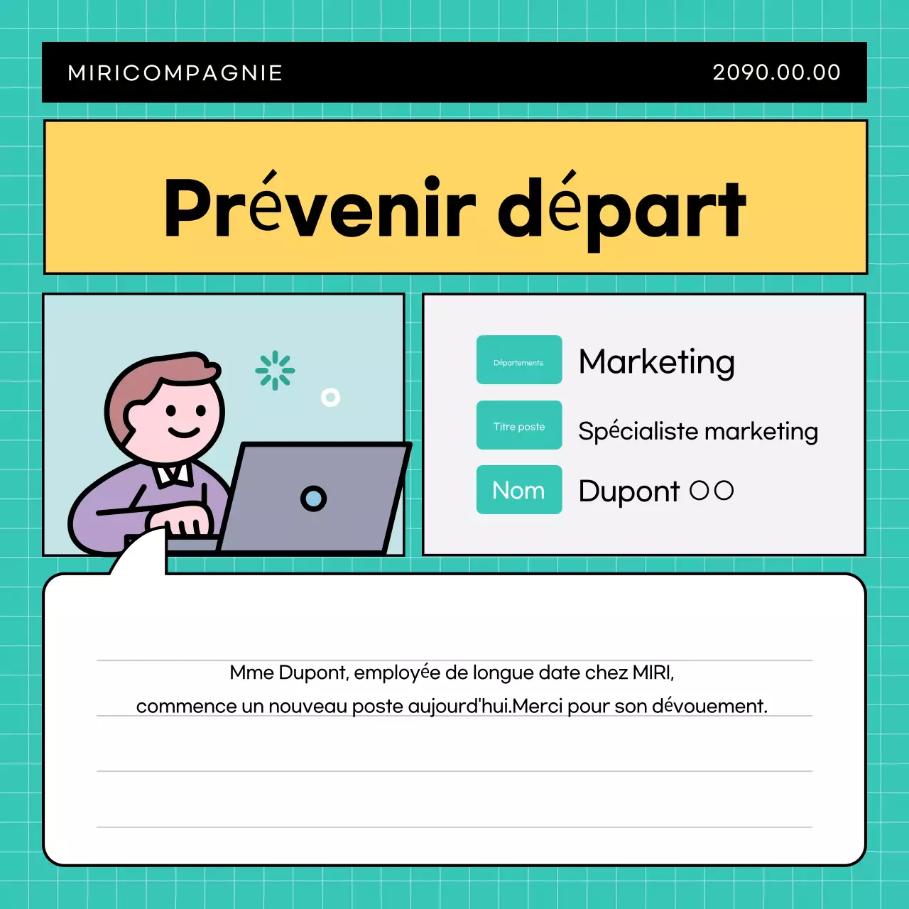 Annonce simple d'entreprise en bleu clair