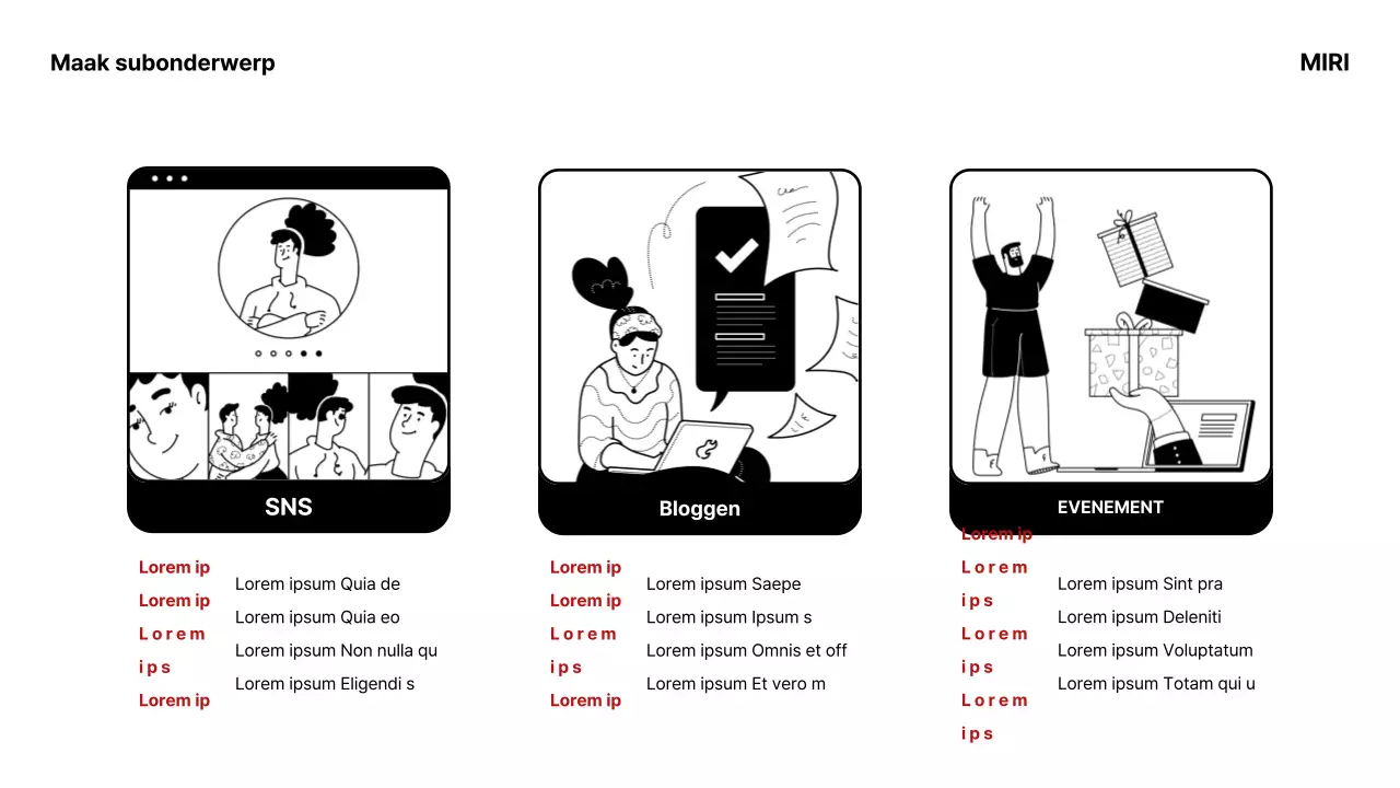Eenvoudig zwart-wit marketingstudiemateriaal voor vergaderingen